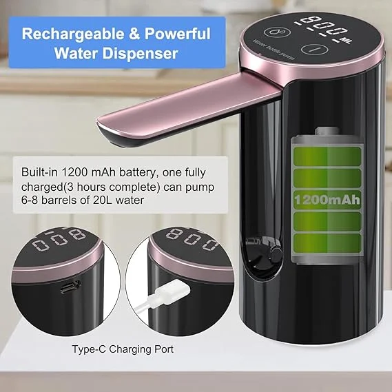 Автоматична помпа для води LY-1081 з USB-зарядкою - мініатюра 2