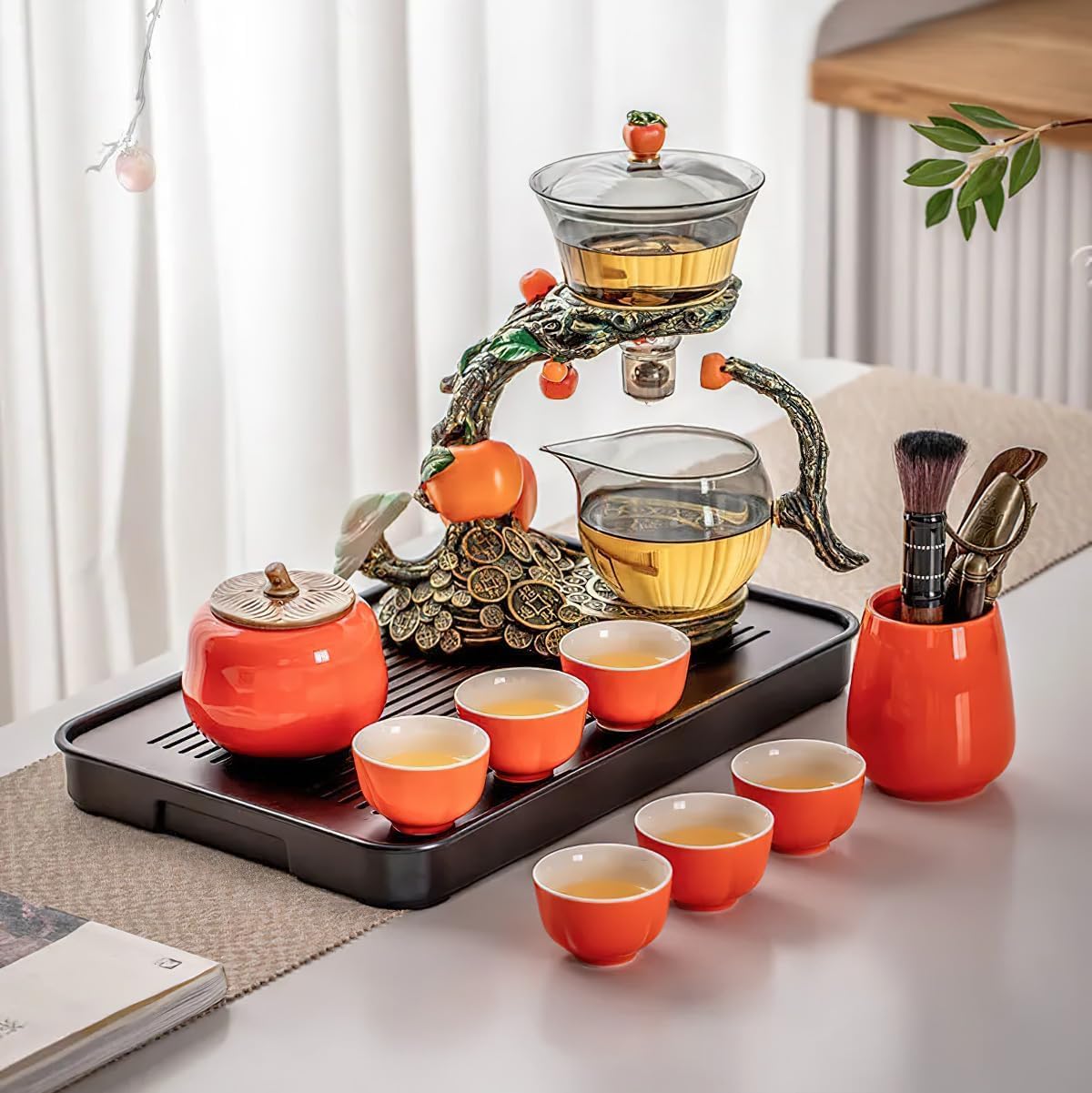 Чайний сервіз H1214 Хурма з магнітним проливом для дому і подарунка - мініатюра 4