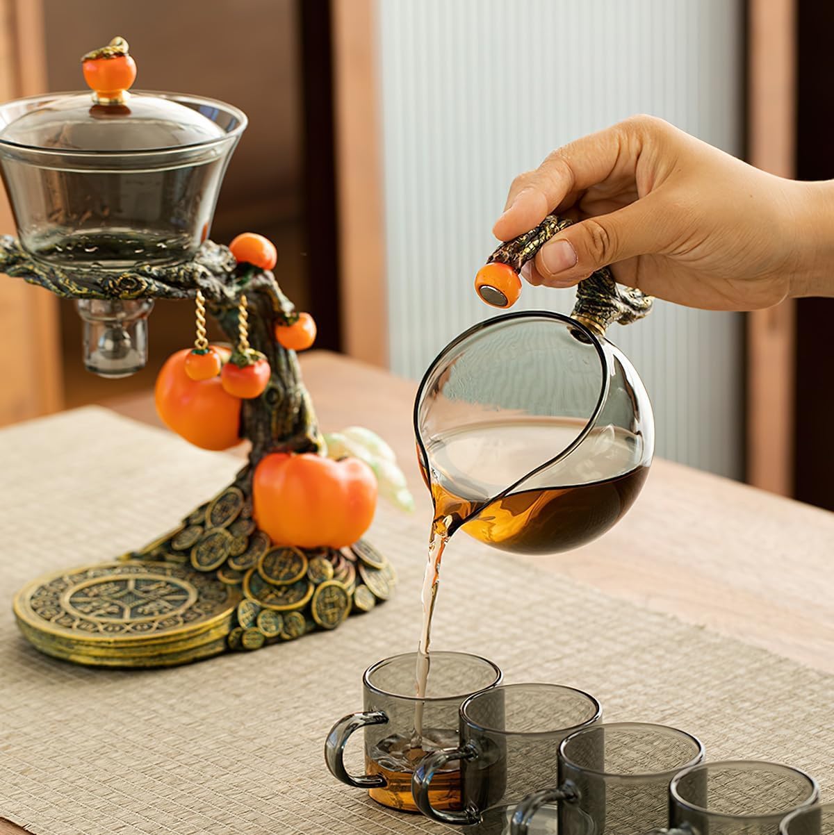 Чайний сервіз H1214 Хурма з магнітним проливом для дому і подарунка - мініатюра 6