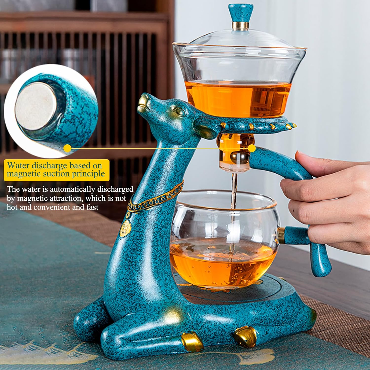 Чайник-заварник H1213 з магнітним дозатором і чашкою - мініатюра 7