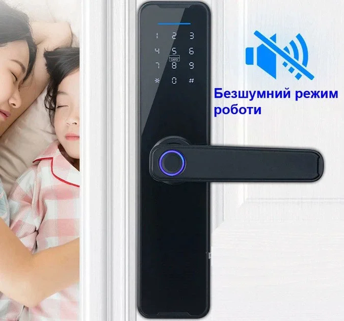 Розумний дверний замок SMART TUYA AND 5323 чорний - мініатюра 4