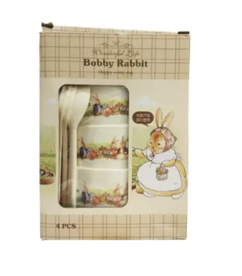 Дитячий набір посуду Bobby Rabbit з тарілками і ложечками - мініатюра 2