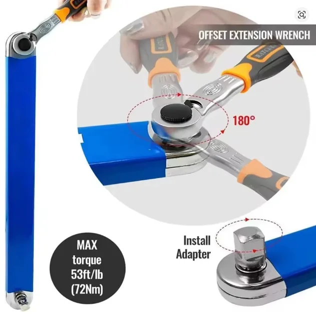 Подовжувальний ключ із храповим механізмом AND Tool 1/2", 1/4", 3/8" - мініатюра 4