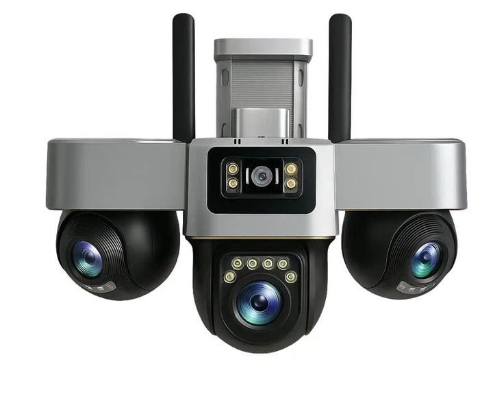 4G камера відеоспостереження Smart Net Camera V380 біла • Вулична IP-камера з 3 незалежними поворотними об’єктивами, SIM-карткою, Wi-Fi та нічним баченням