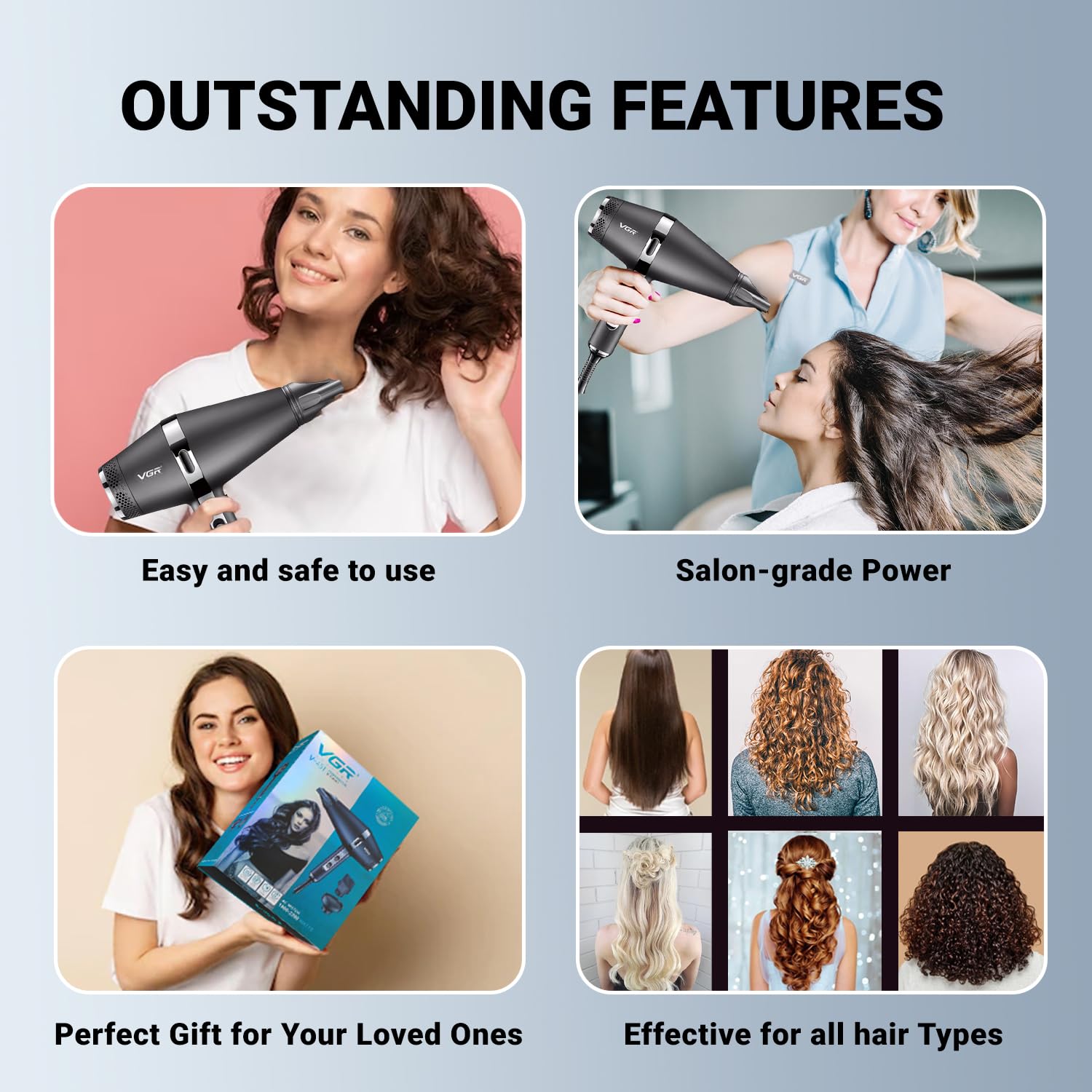 Професійний фен VGR V-451 для сушіння та укладання волосся - мініатюра 7