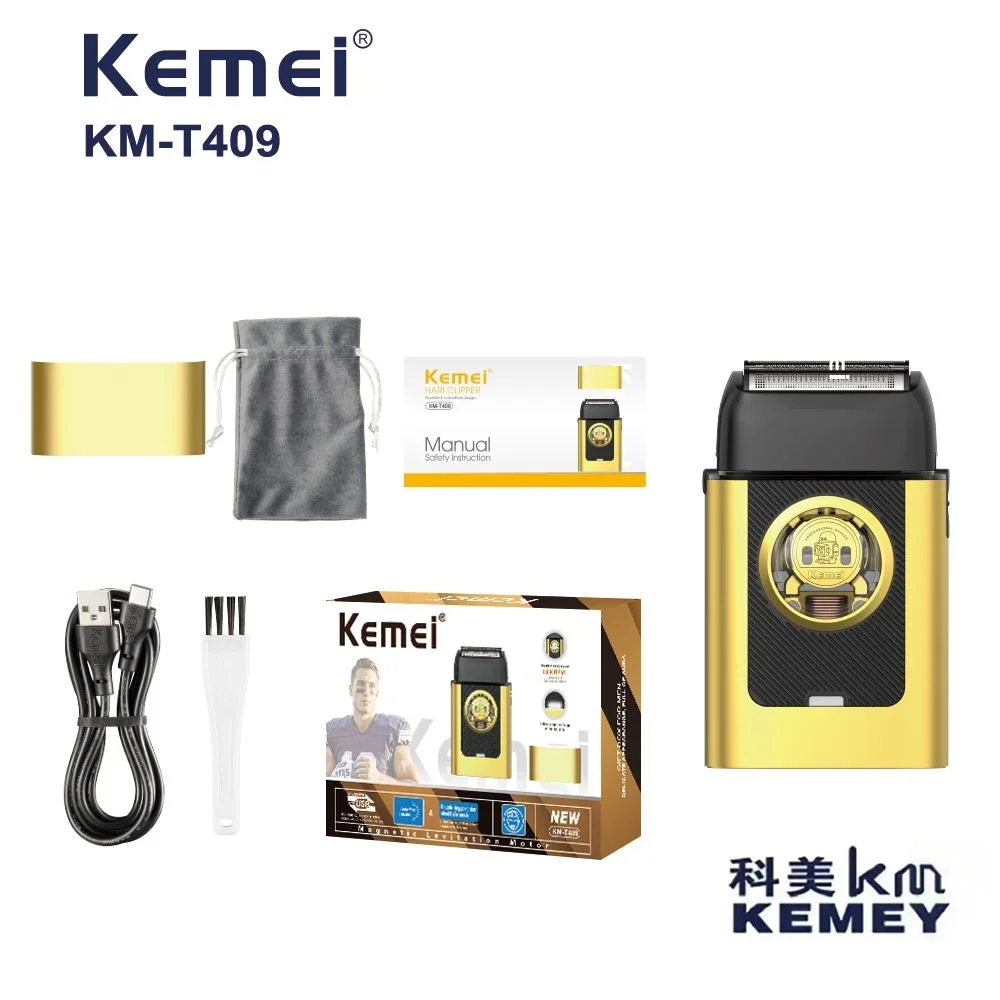 Бритва шейвер TXD-KM-T409 чорна • Чоловіча електробритва для обличчя, щетини, шиї, підборіддя та щоденного сухого гоління
