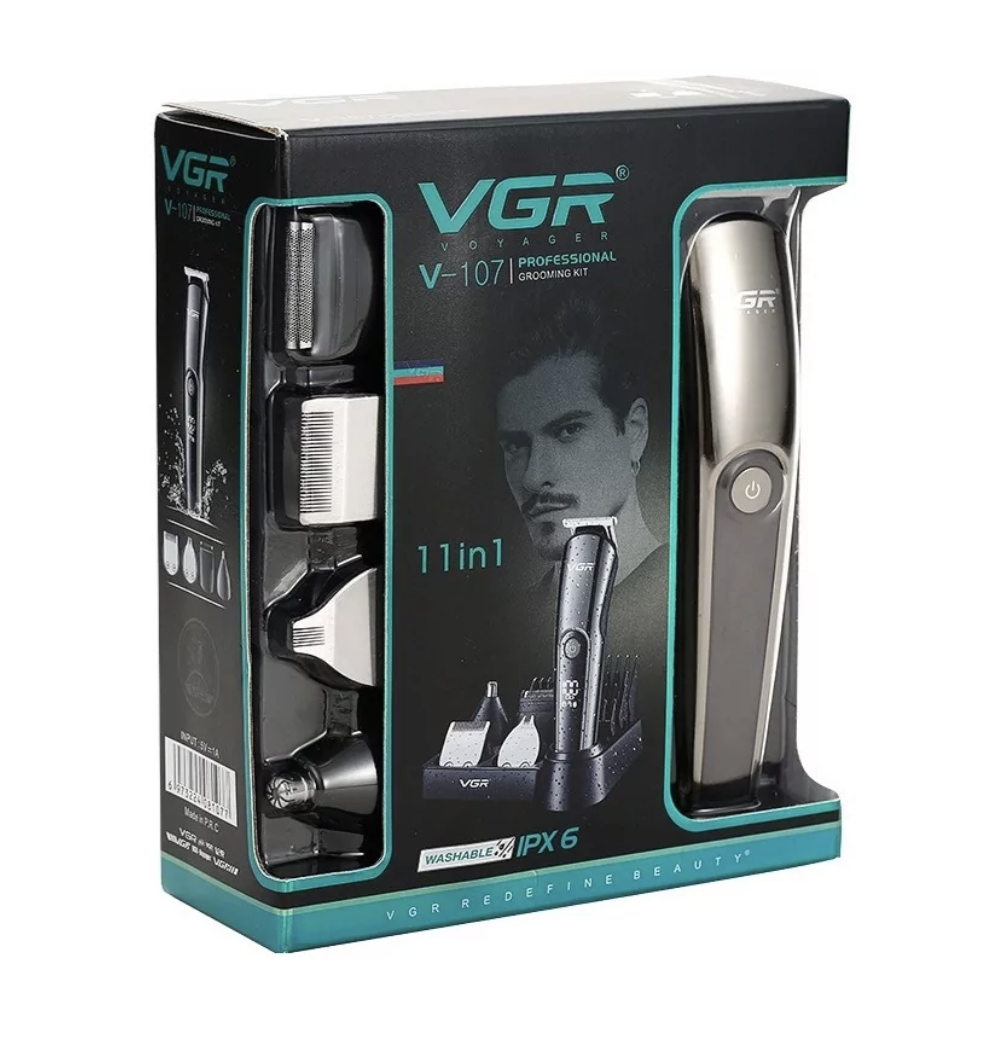 Тример VGR V-107 11 в 1 для бороди, вусів і стрижки волосся - мініатюра 3