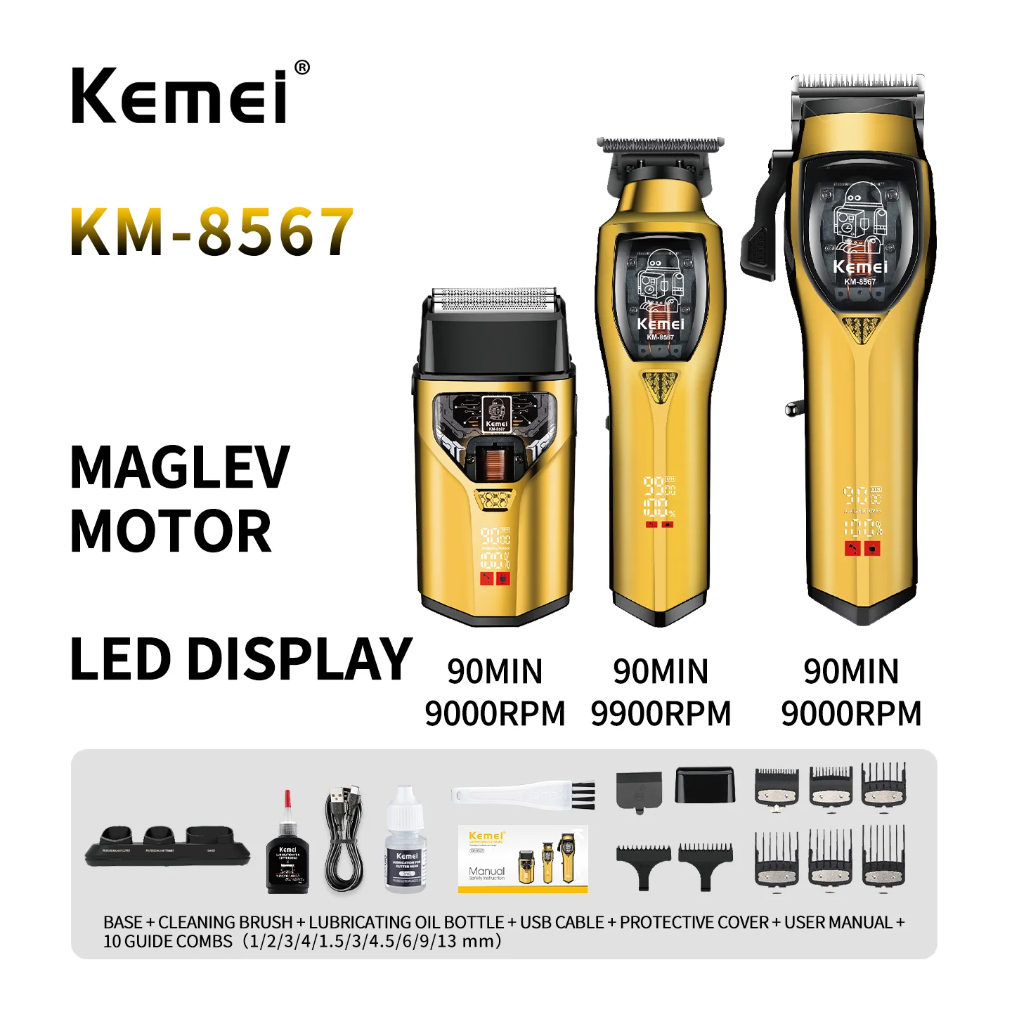Барбер-набір для стрижки AND KM-8567 чорний - мініатюра 6