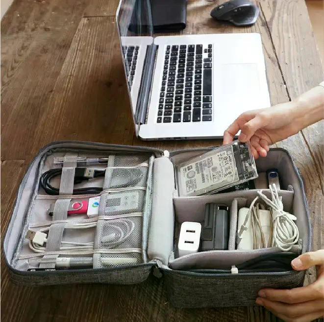 Дорожній органайзер для кабелів, зарядок і електронних дрібниць - мініатюра 2