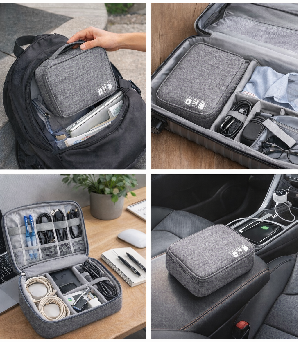 Дорожній органайзер для кабелів, зарядок і електронних дрібниць - мініатюра 11