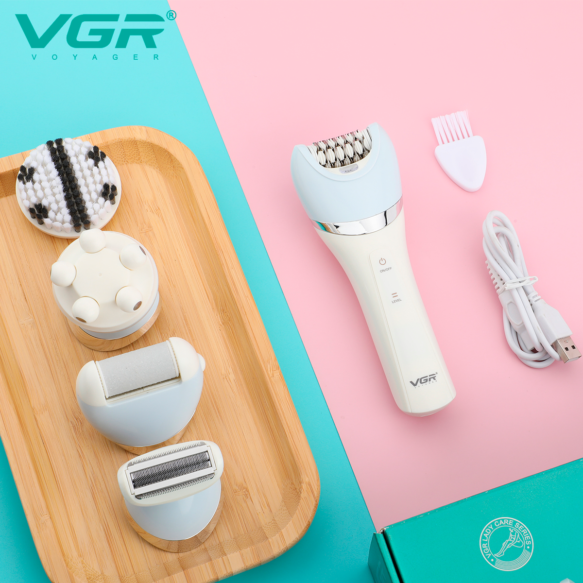 Жіночий епілятор VGR V-703 5 в 1 для тіла та обличчя - мініатюра 9