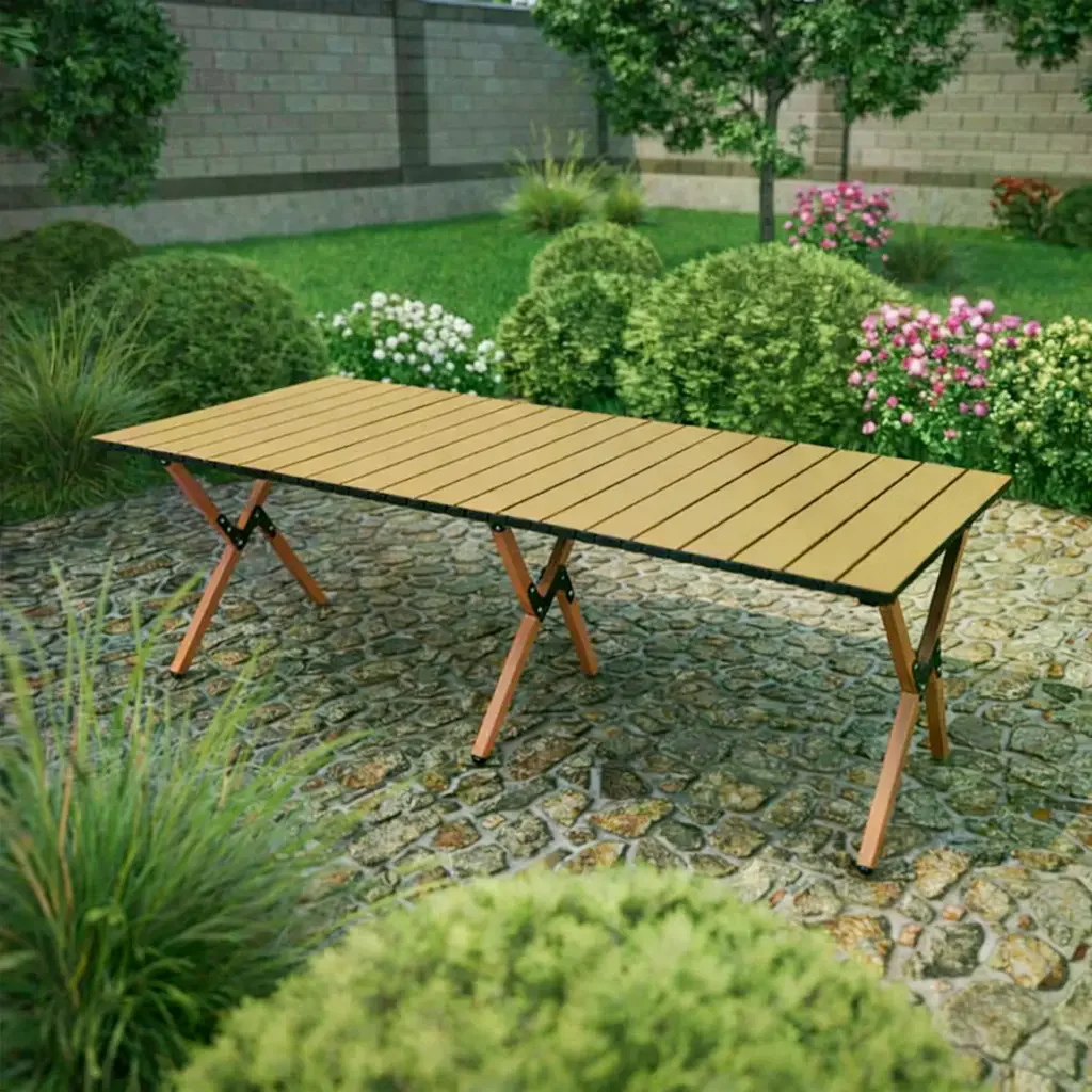 Складаний туристичний стіл 120х60х45 см коричневий - мініатюра 7