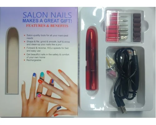 Фрезер для манікюру та педикюру Flawless Salon Nails червоний - мініатюра 2