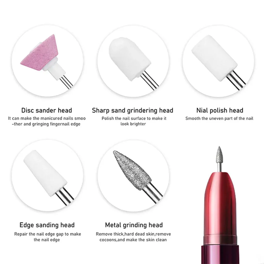 Фрезер для манікюру та педикюру Flawless Salon Nails червоний - мініатюра 3