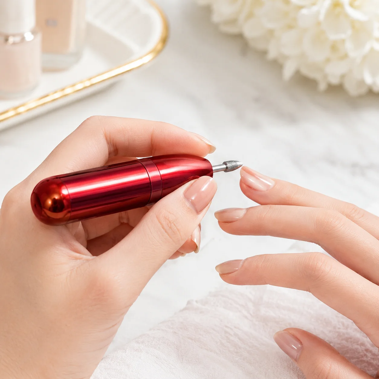 Фрезер для манікюру та педикюру Flawless Salon Nails червоний - мініатюра 6