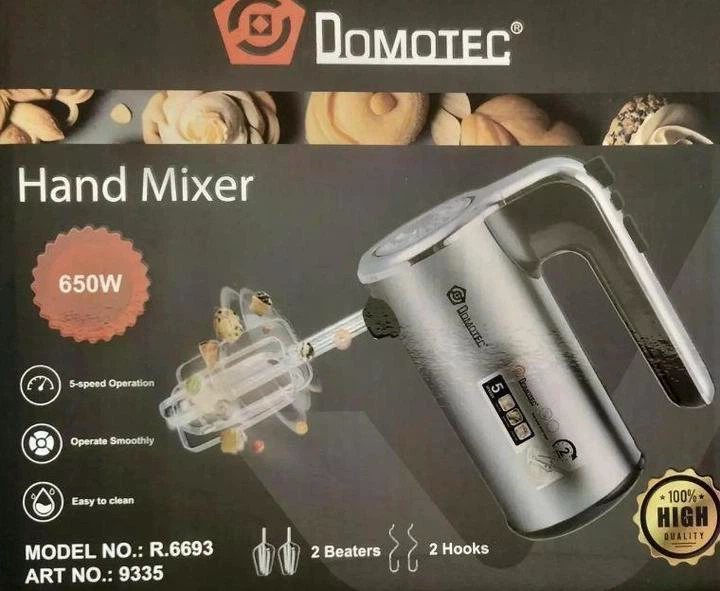 Ручний міксер DOMOTEC MS-R-6693 600 Вт з насадками для тіста і крему - мініатюра 3
