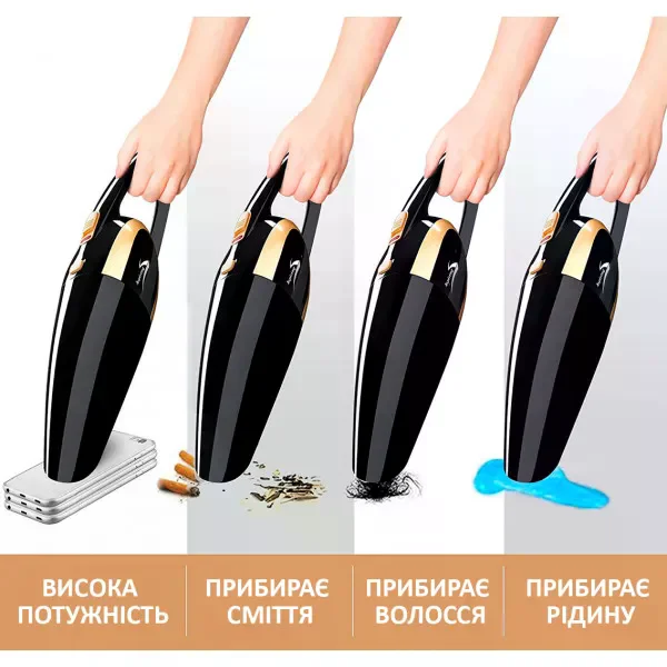 Портативний акумуляторний пилосос для дому та авто - мініатюра 5