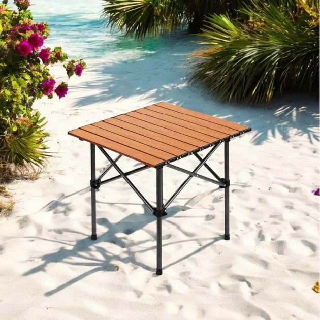 Складаний туристичний стіл 50×55×50 см коричневий - мініатюра 3