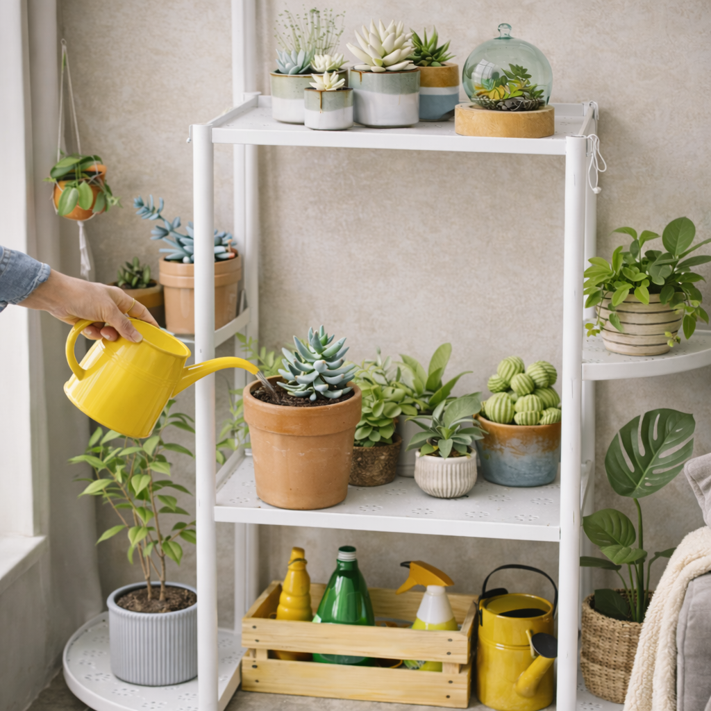 Підлогова підставка для квітів на 6 полиць, біла - мініатюра 5