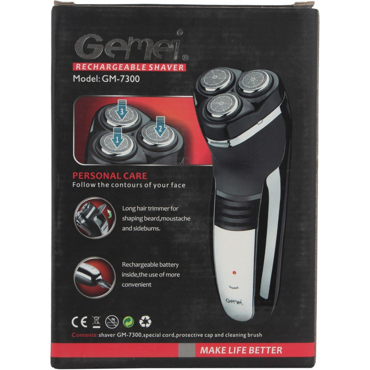 Електробритва GEMEI GM 7300 Чоловіча електрична бритва для обличчя - мініатюра 2