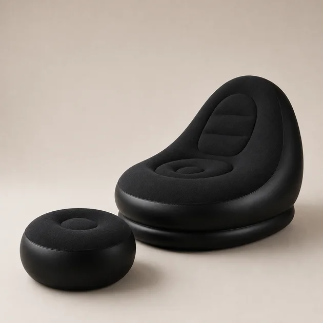 Надувний диван AIR SOFA з насосом чорний - мініатюра 4