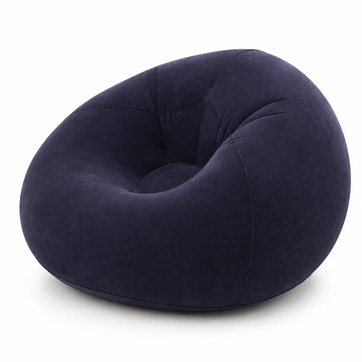 Надувне крісло-мішок Inflatable Sofa чорне • М’яке надувне крісло-пуф 110х110х85 см для дому, дачі, відпочинку та пікніка