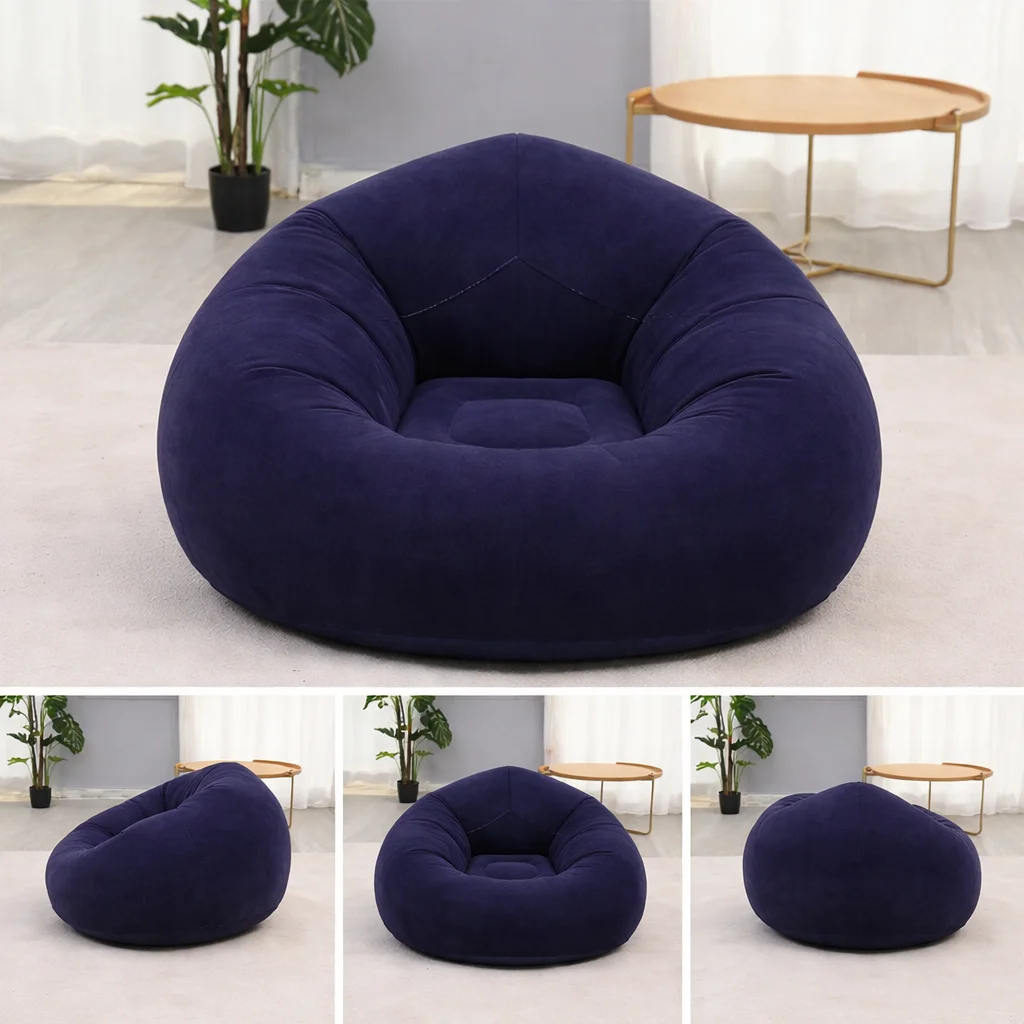 Надувне крісло-мішок Inflatable Sofa чорне - мініатюра 5