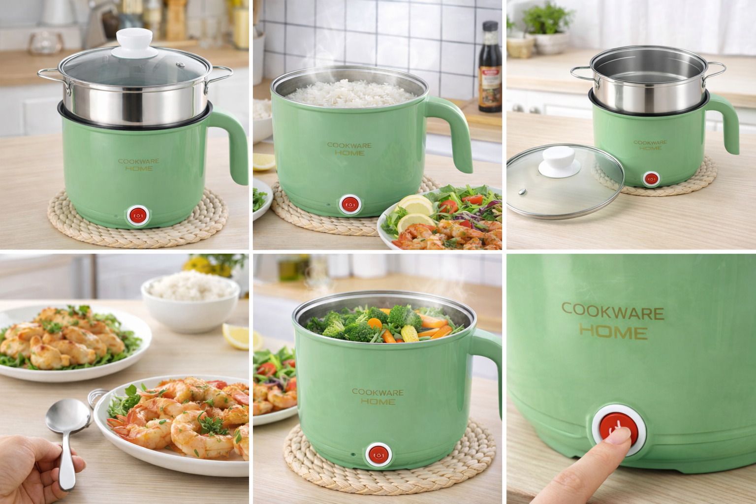 Електрокаструля-пароварка LY-1076 1.5 л для супу, рису і овочів - мініатюра 10