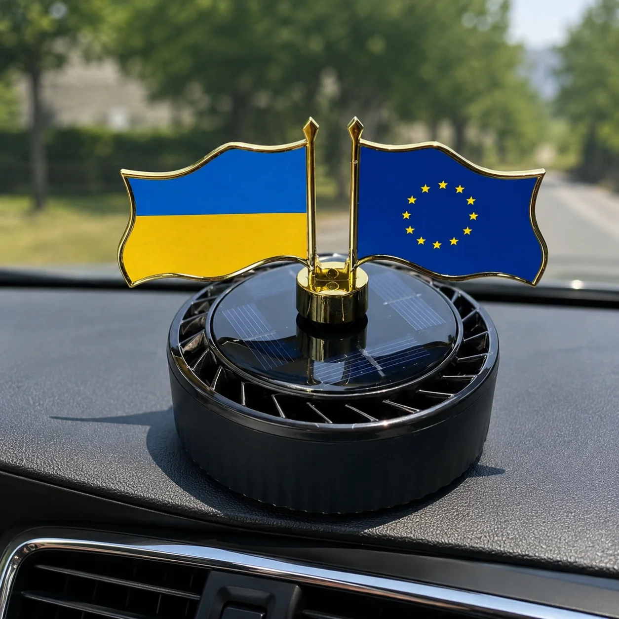 Автомобільний ароматизатор-дифузор “Прапори” на сонячній батареї - мініатюра 4