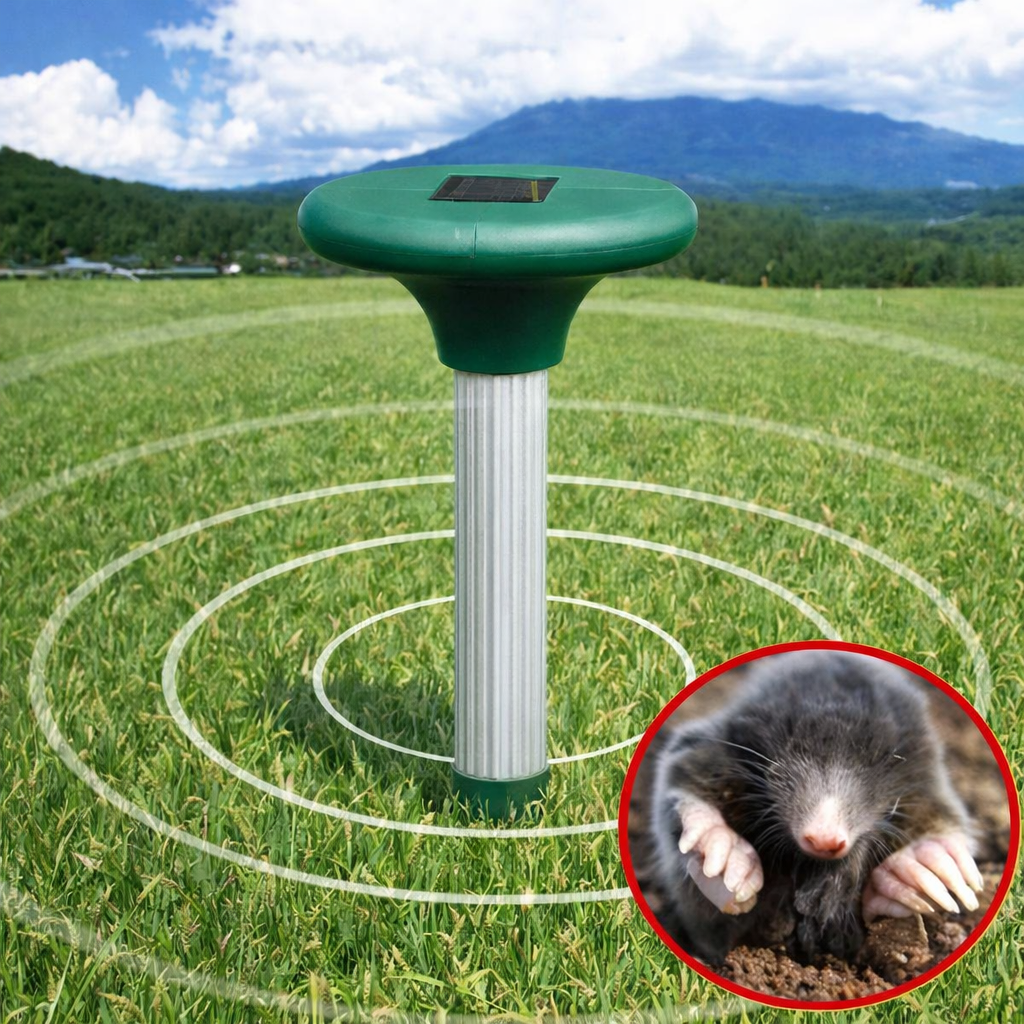 Відлякувач кротів і гризунів на сонячній батареї Solar Rodent Repeller (2 шт в комплекті) ∙ Ультразвуковий відлякувач для саду та городу від кротів мишей і польових шкідників