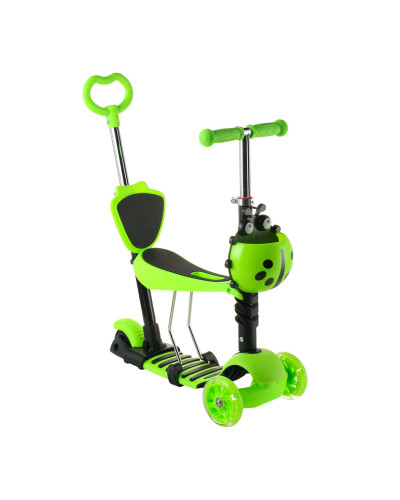 Самокат 5 в 1 з батьківською ручкою, сидінням і світними колесами - мініатюра 5