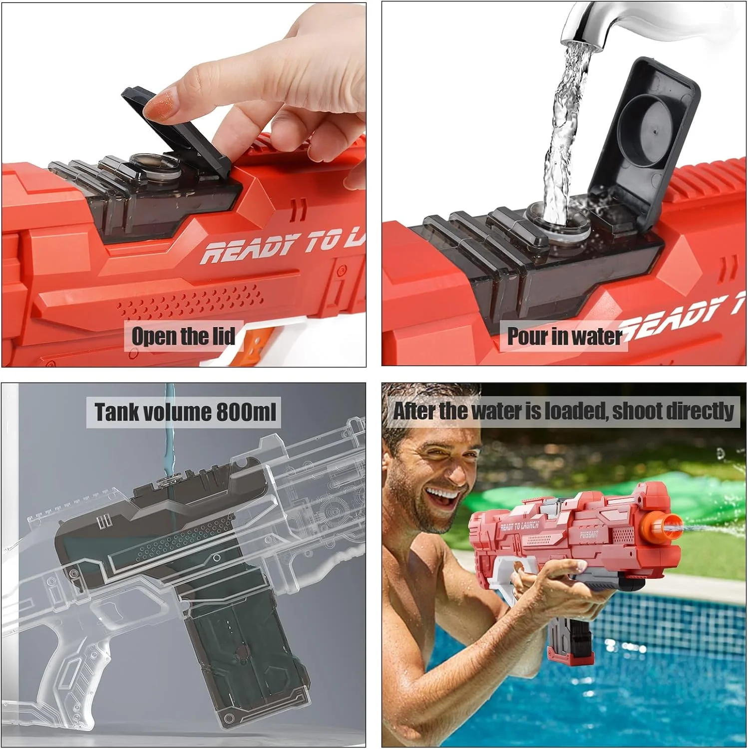 Водяний пістолет дитячий Combat Water Gun - мініатюра 2