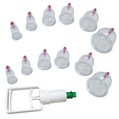 Вакуумні банки для масажу, 12 шт. з насосом ∙ Набір вакуумних банок для тіла