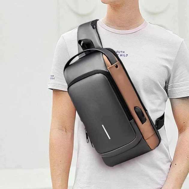 Нагрудна сумка Backpac XL-1514100 чорно-сіра маленька - мініатюра 4