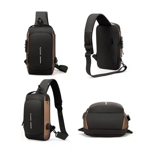 Нагрудна сумка Backpac XL-1514100 чорно-сіра маленька - мініатюра 5