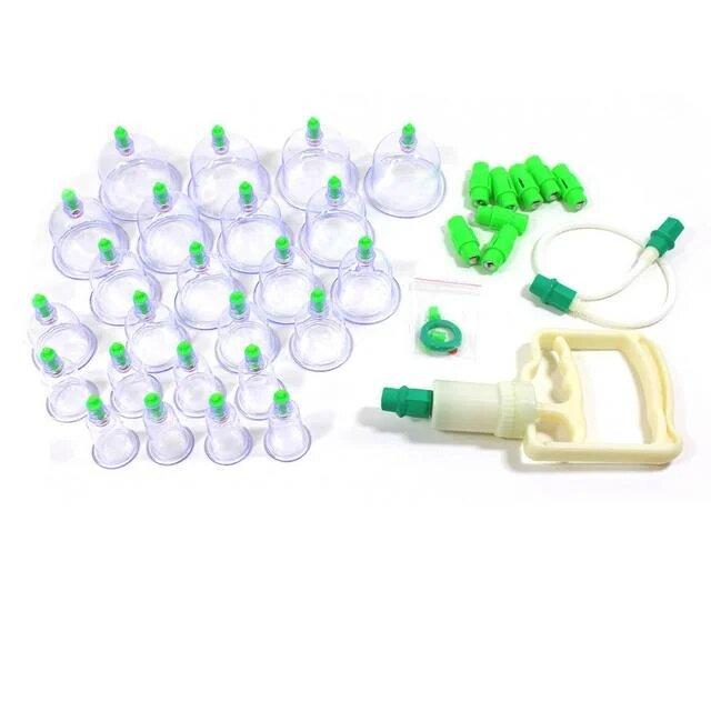 Вакуумні банки з насосом, 24 шт ∙ Великий набір вакуумних банок для масажу
