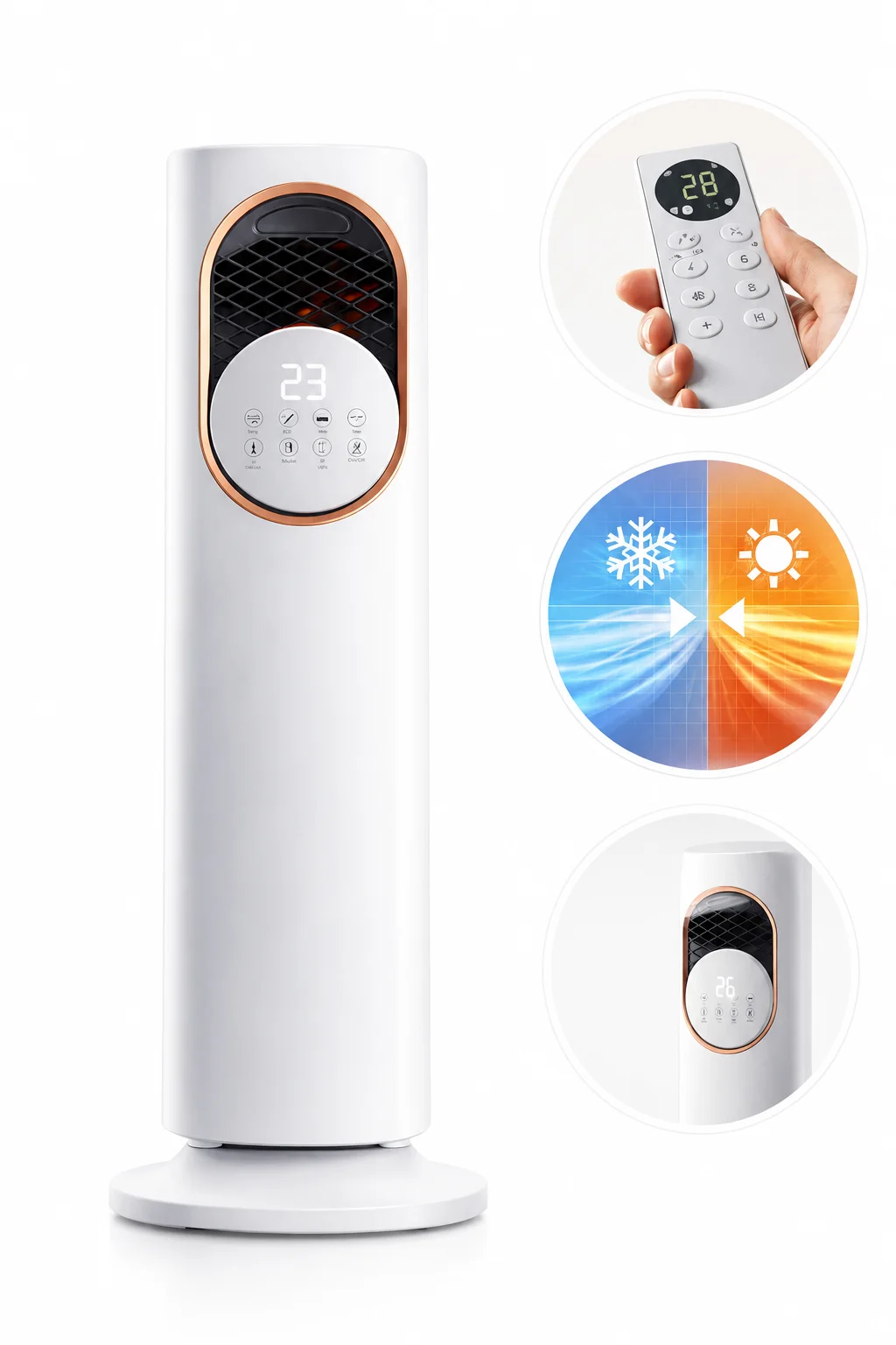 Підлоговий кондиціонер-обігрівач DOMOTEC MS-1630 3в1 • Кліматичний комплекс DOMOTEC MS-1630 зі зволоженням, баком 4 л і пультом ДК