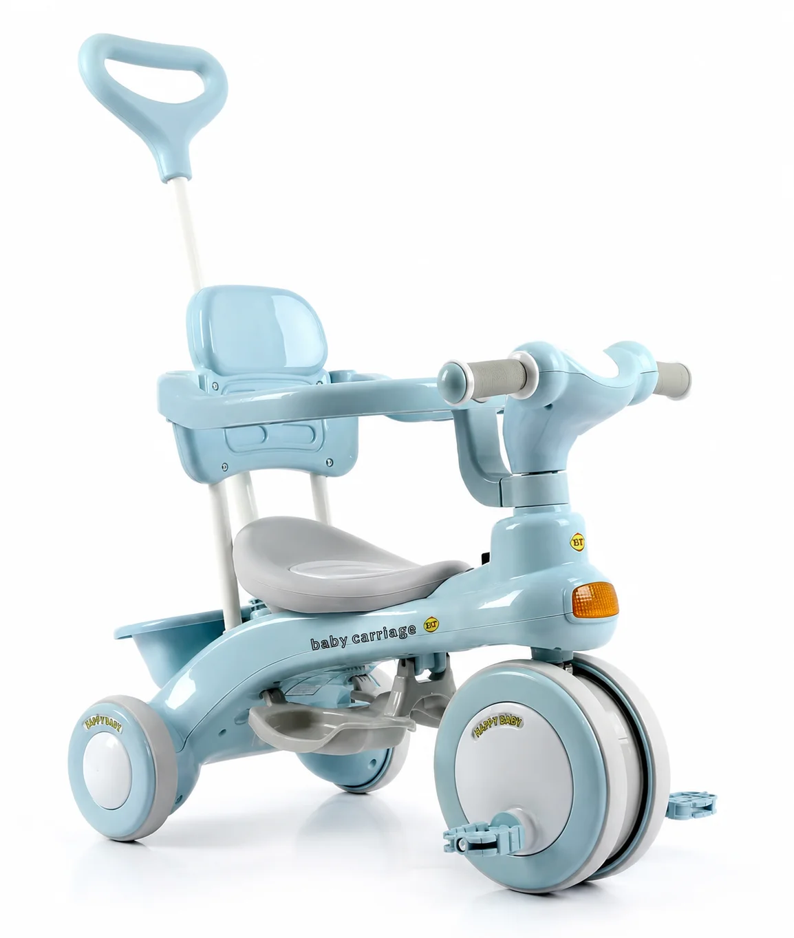 Дитячий триколісний велосипед Baby Carriage 588 блакитний з батьківською ручкою - мініатюра 6