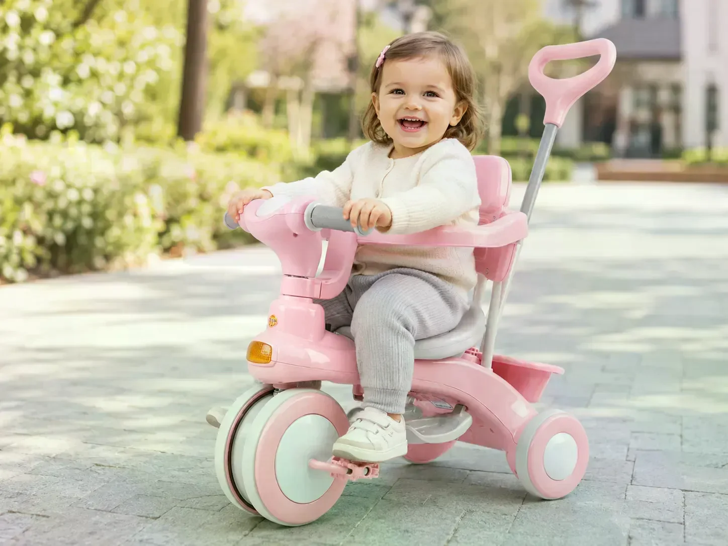 Дитячий триколісний велосипед Baby Carriage 588 рожевий з батьківською ручкою - мініатюра 6