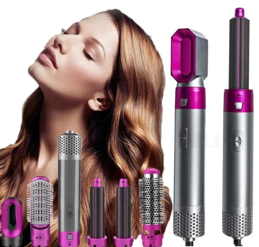 Повітряний мультистайлер Hot Air Styler 5 в 1 для різних типів волосся з насадками для сушіння, випрямлення, надання об'єму, укладання волосся в локони - мініатюра 6