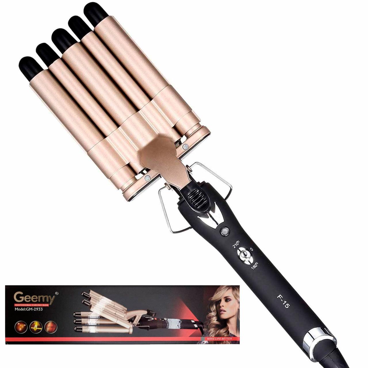 Плойка - щипці П'ять хвиль Gemei GM-2933 для створення красивих локонів ∙ Керамічне покриття - мініатюра 4