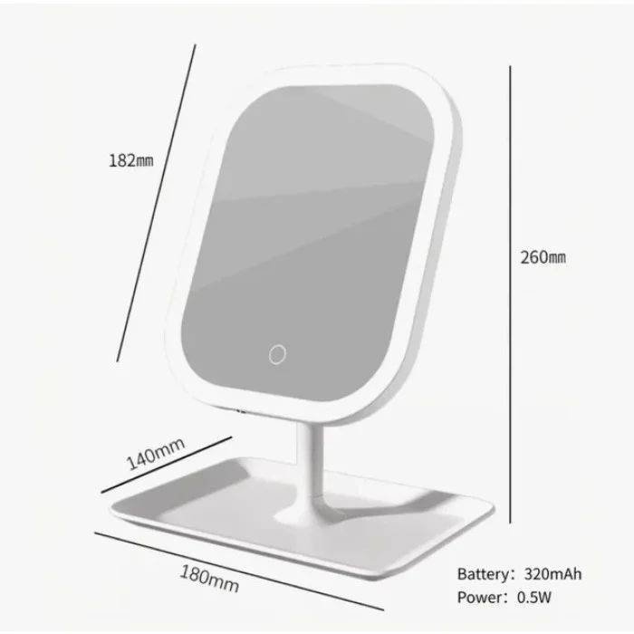 Настільне дзеркало для макіяжу KAR192 з LED-підсвіткою біле - мініатюра 5