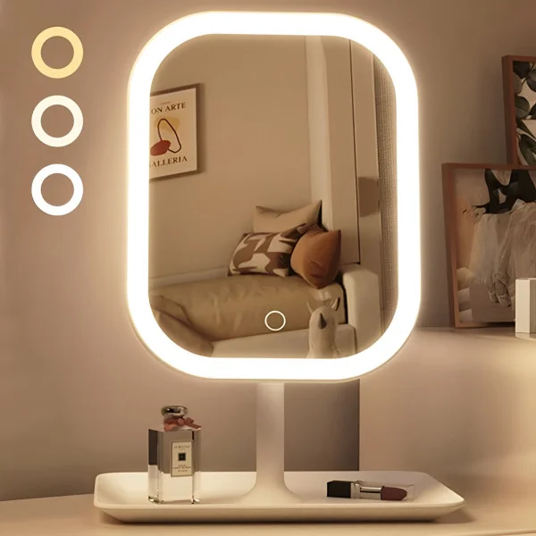Настільне дзеркало для макіяжу KAR192 з LED-підсвіткою біле - мініатюра 6
