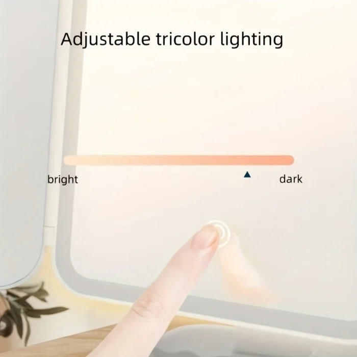 Потрійне LED-дзеркало для макіяжу KAR193 складне акумуляторне біле - мініатюра 2