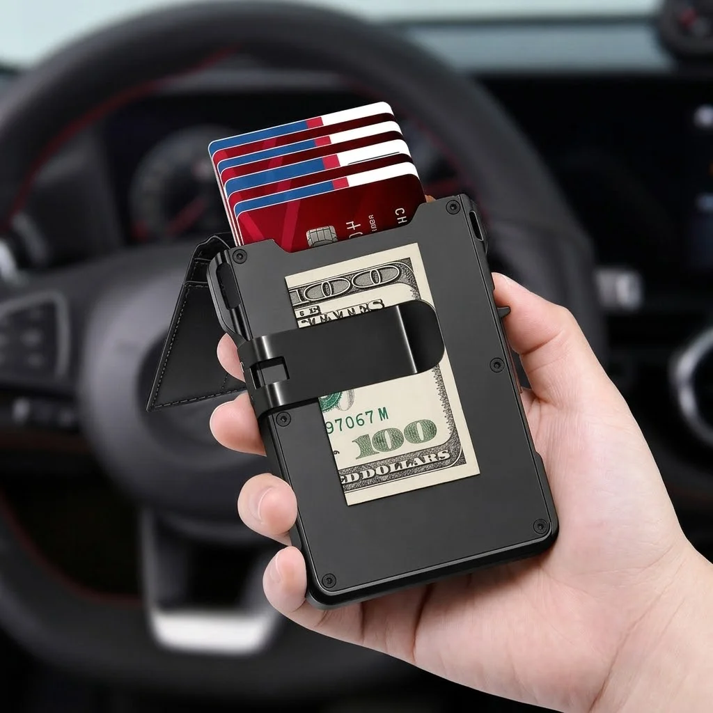 Компактний гаманець-картхолдер 26X-56 з RFID-захистом чорний - мініатюра 6