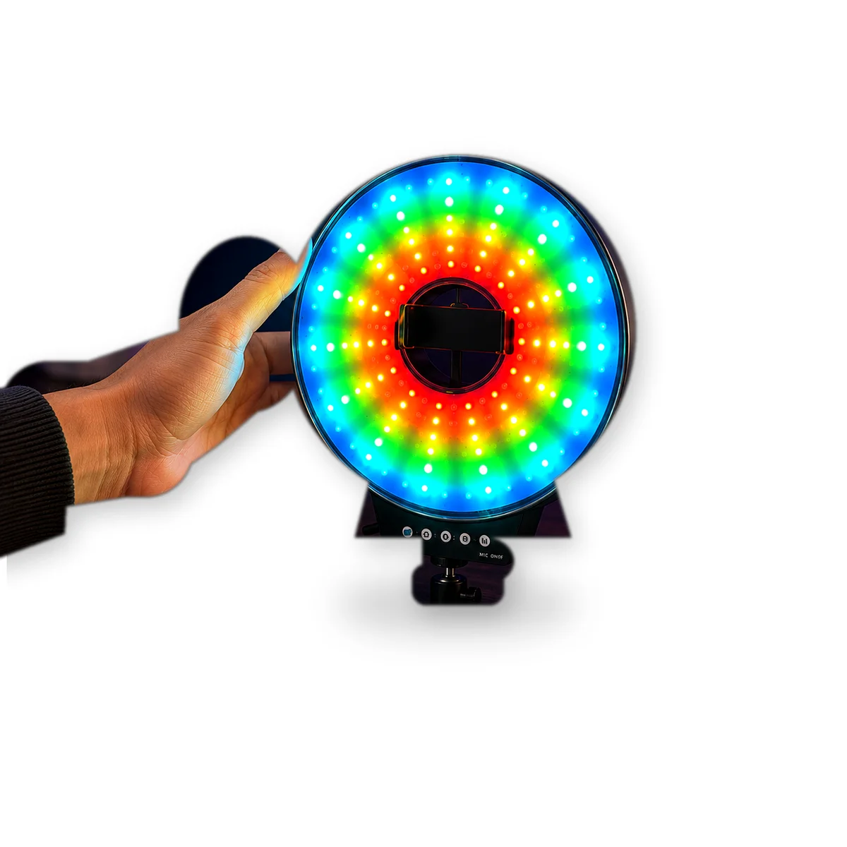 Світлодіодна LED лампа MJ-321 кільцева RGB 35 см з USB підключенням - мініатюра 2