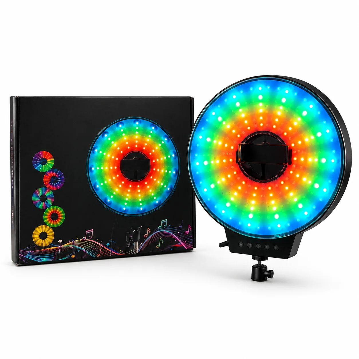Світлодіодна LED лампа MJ-321 кільцева RGB 35 см з USB підключенням - мініатюра 5