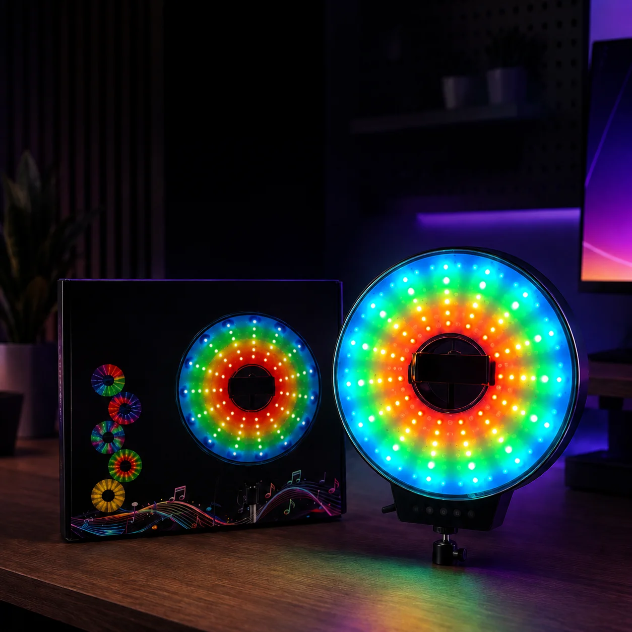 Світлодіодна LED лампа MJ-321 кільцева RGB 35 см з USB підключенням - мініатюра 6