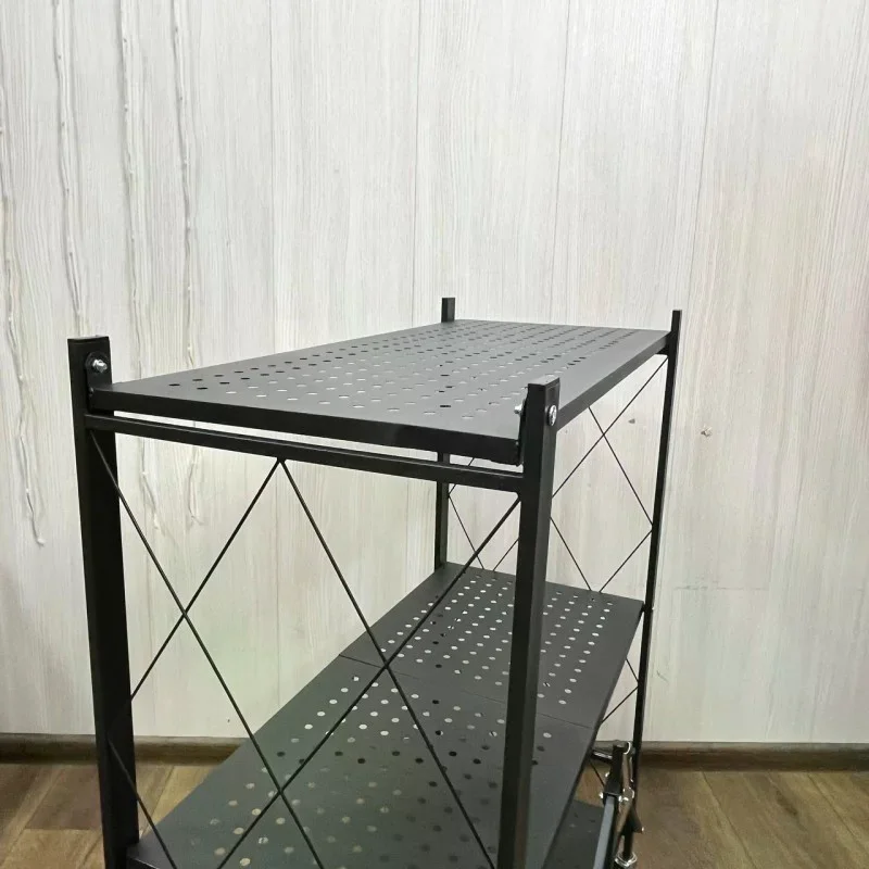 Складна полиця-стелаж із нержавіючої сталі на коліщатках 87×34×87 см - мініатюра 5