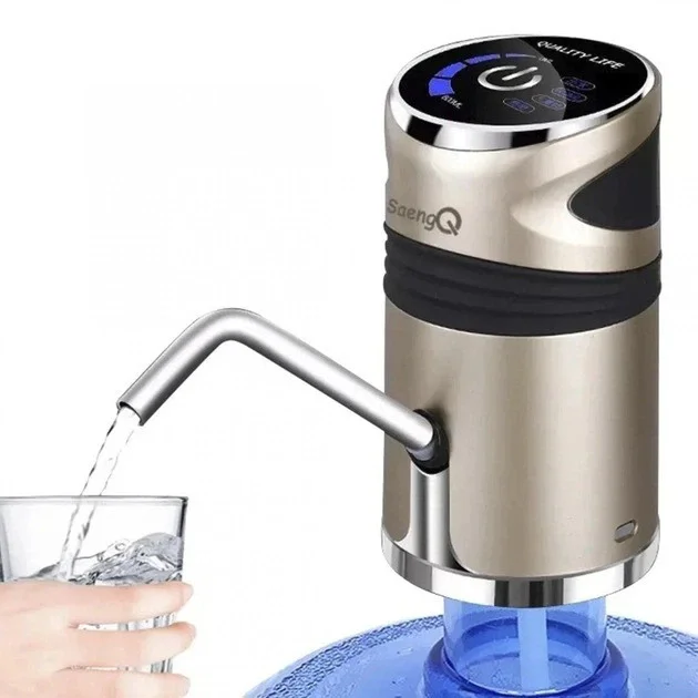 Електрична помпа для води Water Dispenser XL-129 срібляста USB • Автоматичний диспенсер XL-129 для пляшки питної води та бутля 19 л сріблястий